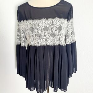 Cato Black and White Lace Blouse